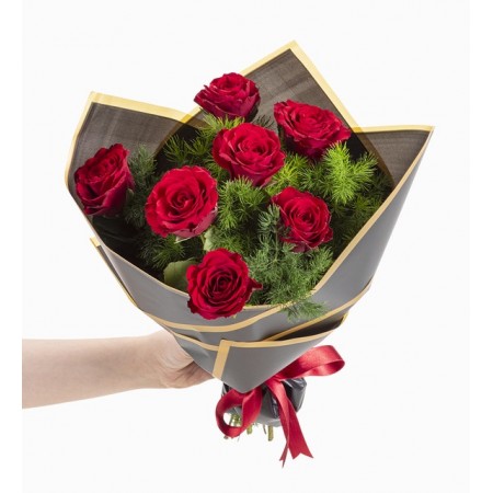 7 Kırmızı Gül Buketi